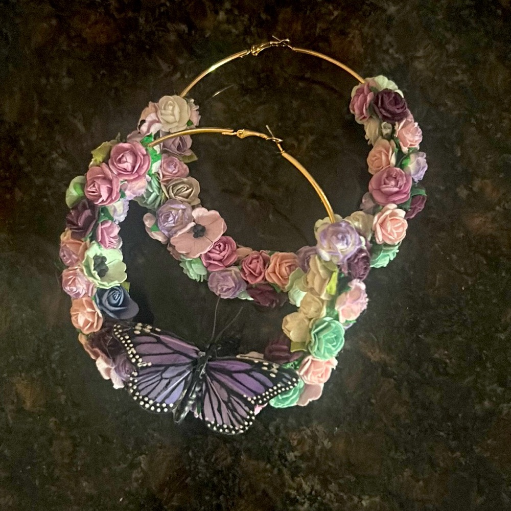 Butterfly Garden Badass Pastel Hoops